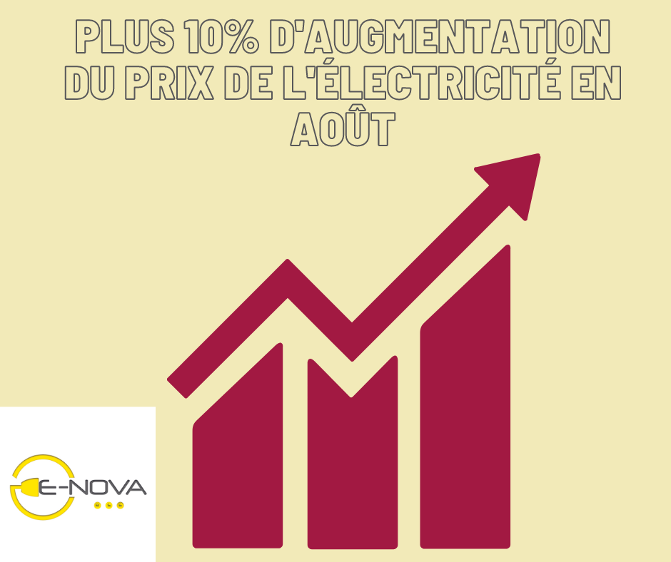 augmentation du prix de l'électricité de 10% à partir d'Août 2023